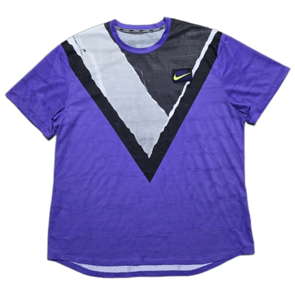 Rare Nike Court‎ NY Challenger Shirt Psychic Purple Tennis Dri-Fit Mens XL EUC